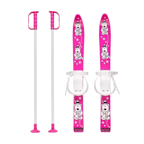 Zjazdové lyže Baby Ski 70 cm - detské plastové lyže - ružové