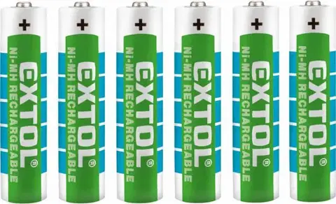 Nabíjacie batérie EXTOL ENERGY Batéria nabíjateľná AAA, 1000mAh, NiMh, 4+2ks