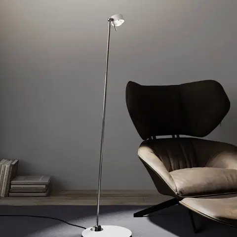 Stojacie lampy Top Light Puk! 80 Floor LED šošovky číre/matné, biela/chróm