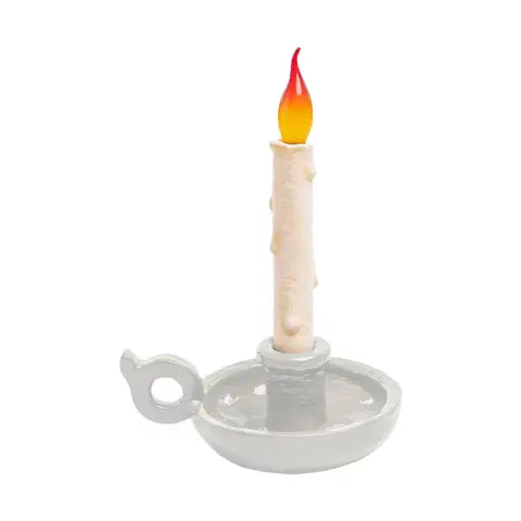 Vnútorné dekoratívne svietidlá SELETTI Stolová LED lampa Grimm Bugia tvar sviečky, biela