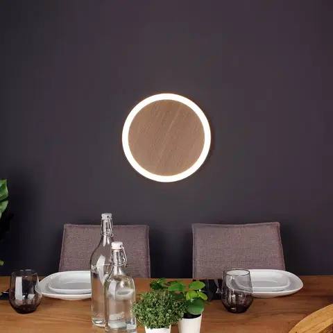Nástenné svietidlá Eco-Light Morton 3-stupňové nástenné svietidlo LED s efektom dreva 40 cm