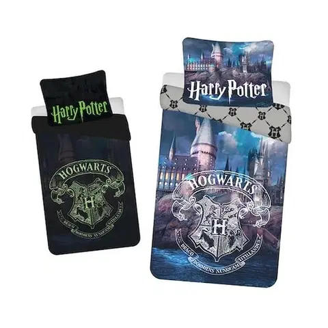 Obliečky Jerry Fabrics Bavlnené obliečky Harry Potter HP054 svietiace, 140 x 200 cm, 70 x 90 cm
