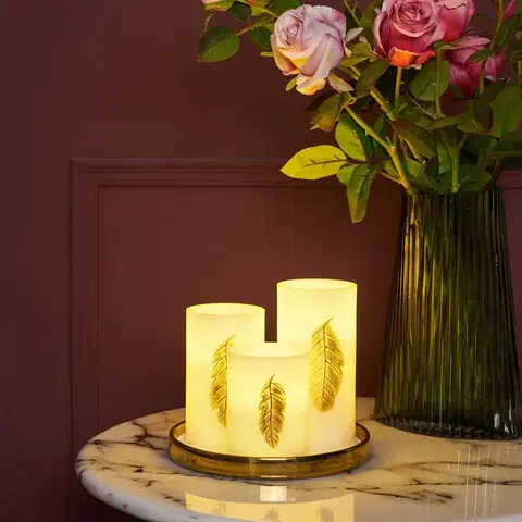 LED sviečky Pauleen Pauleen Golden Feather Candle LED sviečka 3 kusy