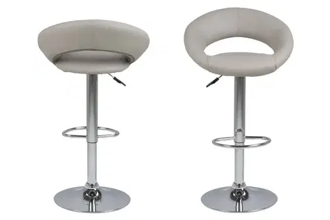 Barové stoličky Dkton Dizajnová barová stolička Navi, šedohnedá a chrómová