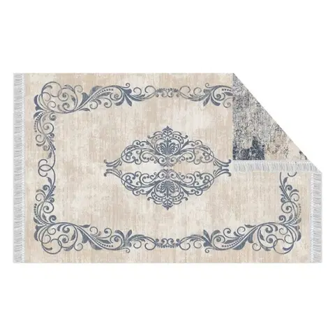 Koberce a koberčeky Obojstranný koberec, vzor/modrá, 120x180, GAZAN