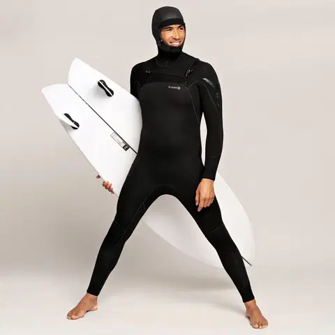 neoprén Pánska neoprénová kombinéza 900 na surf 5/4 mm s kuklou čierna