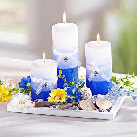 Drobné dekorácie a doplnky Dekoračná sada so sviečkami Modrý prameň