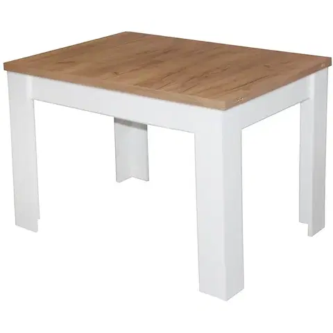 Jedálenské stoly Rozkladací stôl Filip 102/204x80cm dub wotan/biely