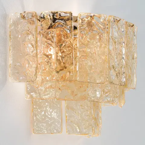 Nástenné svietidlá Patrizia Volpato Sklenené nástenné svetlo Glace so zlatým držiakom