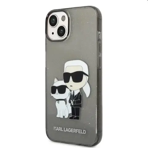 Puzdrá na mobilné telefóny Zadný kryt Karl Lagerfeld IML Glitter Karl and Choupette NFT pre Apple iPhone 14 Plus, čierna 57983112436