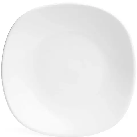 Dekorácie a bytové doplnky Keramický štvorcový tanier hlboký 23cm biely