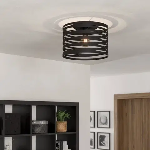 Stropné svietidlá EGLO Stropné svietidlo Cremella s kruhovým dizajnom, čierne