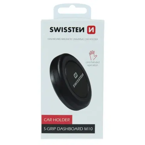 Držiaky na mobil Magnetický nalepovací držiak do auta Swissten S-Grip Dashboard M10, čierny 65010425