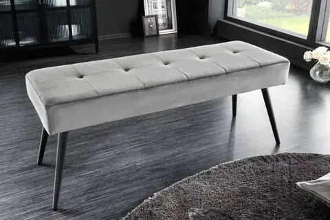Lavice do jedálne LuxD Dizajnová lavica Bailey 100 cm tmavosivý zamat