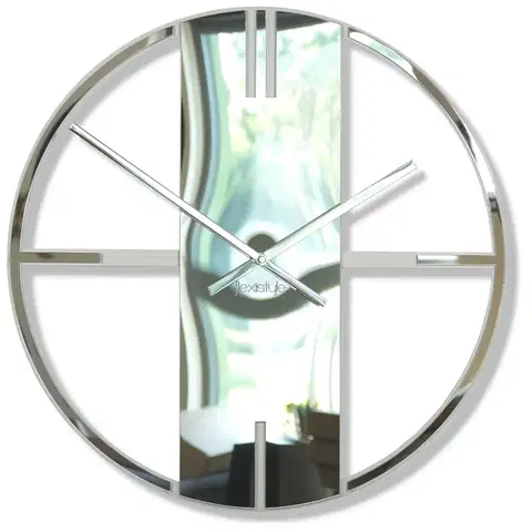 Hodiny Nástenné hodiny Unique 50cm, Flexistyle z21f strieborná 