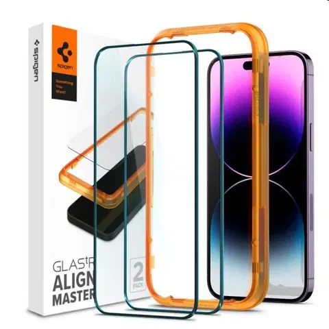 Ochranné fólie pre mobilné telefóny Tvrdené sklo Spigen tR Align Master pre Apple iPhone 14 Pro Max, 2 kusy AGL05204