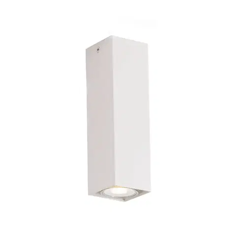 Stropné svietidlá Eco-Light Downlight Fluke v hranatom tvare výška 20 cm biela