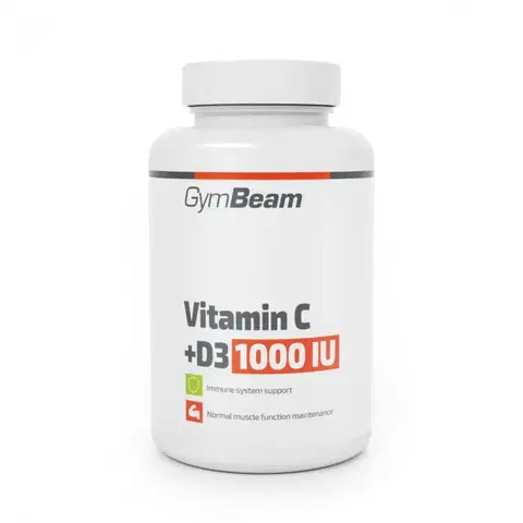 Vitamín C GymBeam Vitamín C + D3 1000 IU 90 kaps.