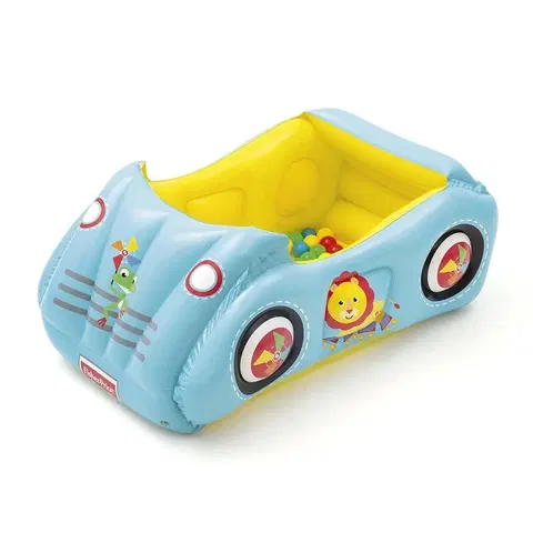 Náučné hračky FISHER PRICE - Detské nafukovacie autíčko Fisher-Price s loptičkami 119x79x51 cm