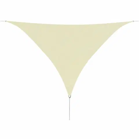 Stínící textilie Plachta proti slnku oxfordská látka trojuholník 3,6 x 3,6 x 3,6 m Dekorhome Krémová