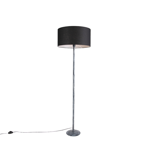 Stojace lampy Stojacia lampa sivá s čiernym tienidlom 50 cm - Simplo