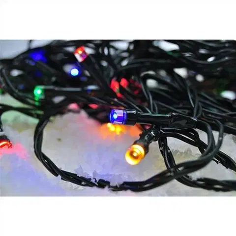 Vianočné dekorácie Solight Svetelná vonkajšia reťaz 50 LED s časovačom, 5 m, farebná