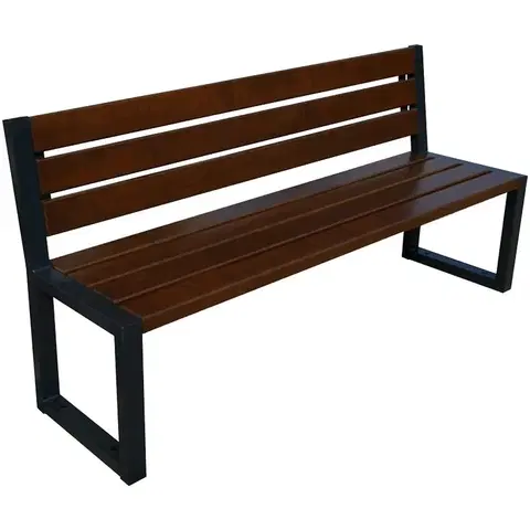 Záhradné drevené lavičky Moderná lavica s operadlom palisander
