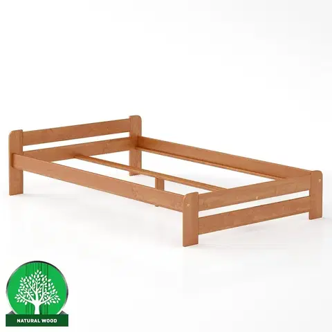 Drevené postele Posteľ borovica LK099–120x200 jelša