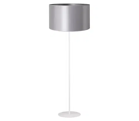 Lampy   - Stojacia lampa CANNES 1xE27/15W/230V 45 cm strieborná/biela 