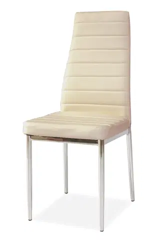 Jedálenské stoličky Signal Stolička H261 chróm/krémová eko koža