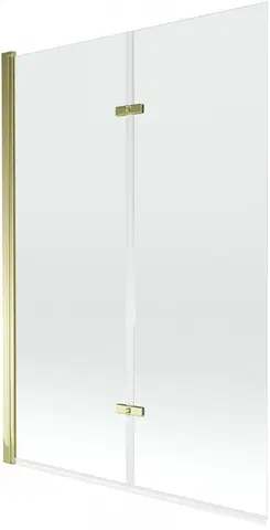 Sprchové dvere MEXEN - Castor vaňová zástena 2-krídlo 120x150 cm, transparent, zlato 892-120-002-50-00