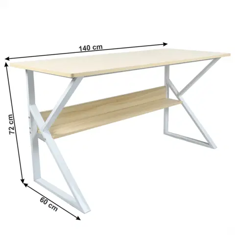 Pracovné stoly Pracovný stôl s policou TARCAL Tempo Kondela 140x60 cm
