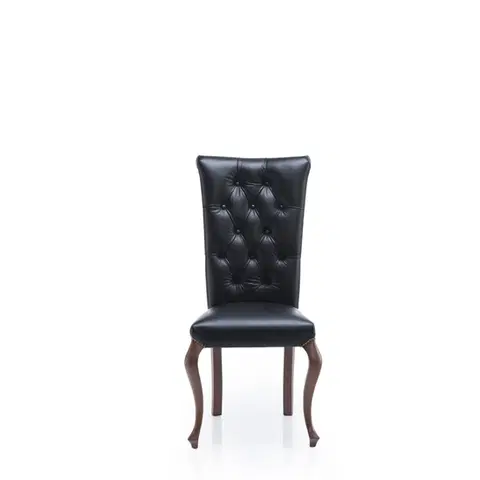 Jedálenské stoličky TARANKO Krzeslo V rustikálna jedálenská stolička čierna / hnedá (Cognac 18)