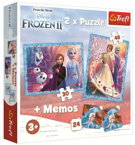 Hračky puzzle TREFL - Puzzle 2v1 + pexeso  Záhadná krajina  Disney Frozen 2