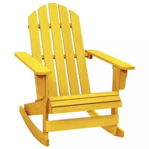 Záhradné kreslá a stoličky Záhradné hojdacie kreslo jedľové drevo Dekorhome Žltá