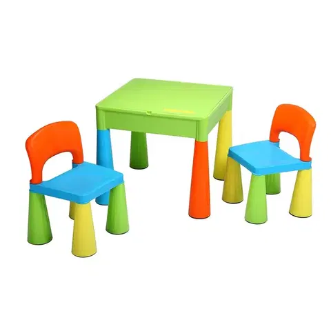 Hračky na záhradu NEW BABY - Detská sada stolček a dve stoličky multi color