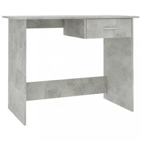 Pracovné stoly Písací stôl so zásuvkou 100x50 cm Dekorhome Betón