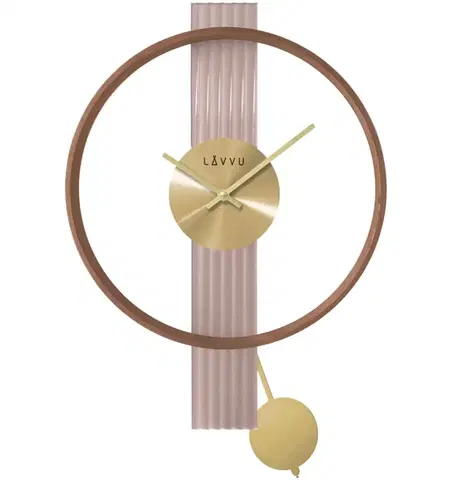 Hodiny Luxusné drevené hodiny LAVVU ART DECO so zlatými detailmi LCT4090