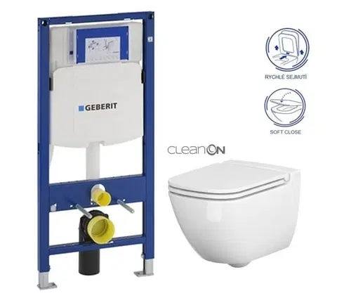 Kúpeľňa GEBERIT Duofix bez tlačidla + WC CERSANIT CLEANON CASPIA + SEDADLO 111.300.00.5 CP1