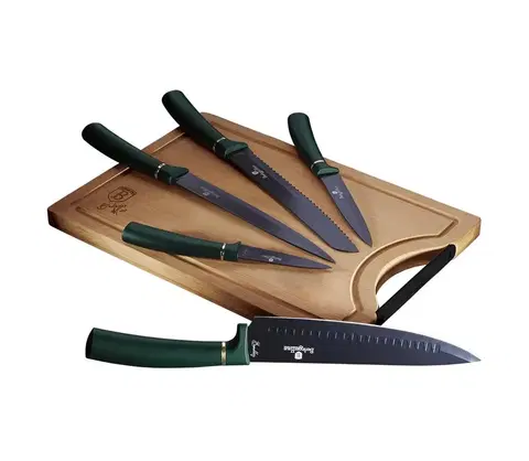 Svietidlá BerlingerHaus BerlingerHaus - Sada nerezových nožov s bambusovou doskou 6 ks zelená 