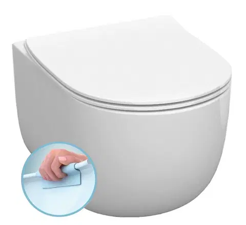 Záchody KERASAN - FLO závesná WC misa, Rimless, 37x54cm, biela 311101