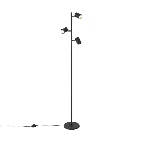 Stojace lampy Moderná stojanová lampa čierna 3 -svetelná - Jeana