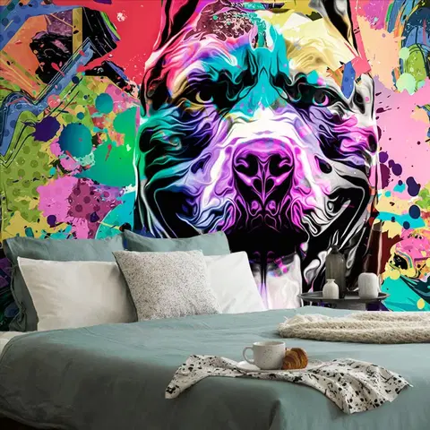 Abstraktné tapety Tapeta pestrofarebná ilustrácia psa