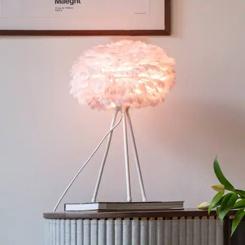 Stolové lampy UMAGE UMAGE Eos mini stolná lampa ružová trojnožka biela