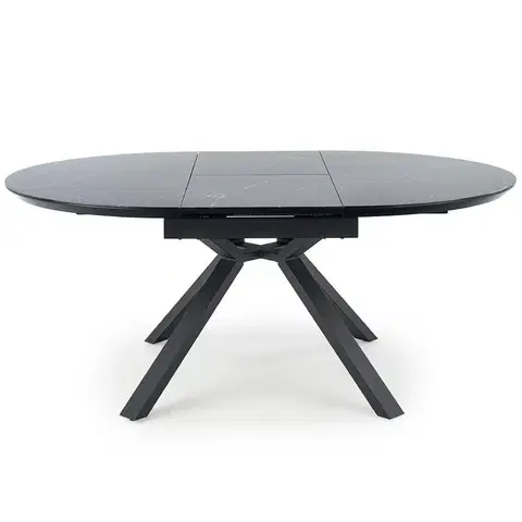 Stoly v podkrovnom štýle Rozkladací stôl Vertigo 130/180x130cm Čierna Marmur/Čierna