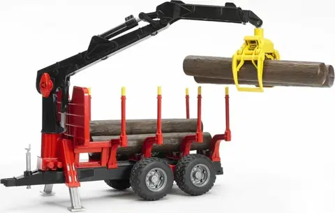 Hračky - dopravné stroje a traktory BRUDER - 02252 Lesný príves s hydraulickou rukou