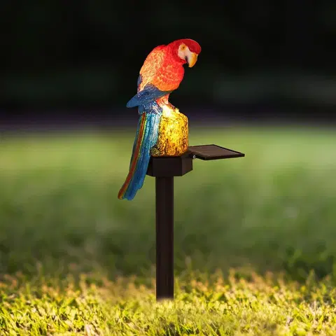 Vonkajšie osvetlenie LED solárny záhradný zápich Papagáj