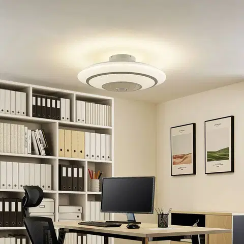 Stropné ventilátory so svetlom Lindby Lindby Kheira LED stropný ventilátor, 55 W