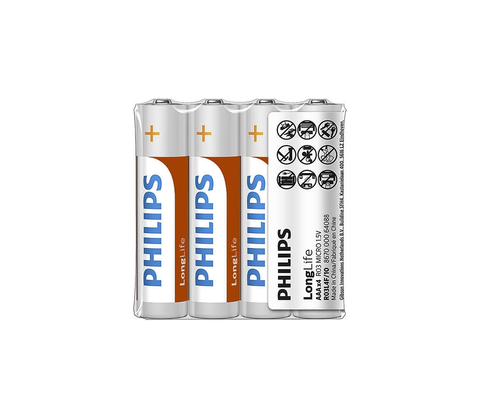 Predlžovacie káble Philips Philips R03L4F/10 - 4 ks Zinkochloridová batéria AAA LONGLIFE 1,5V 