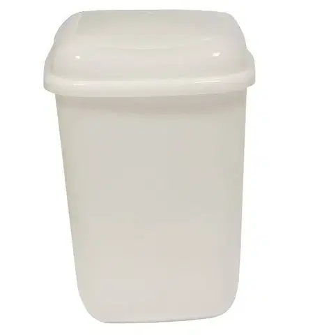 Odpadkové koše Kinekus Kôš na odpad preklápací 12l, plastový, QUATRO, biely